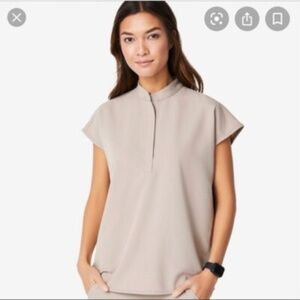 Slate Rafaela - Mandarin Collar Scrub Top